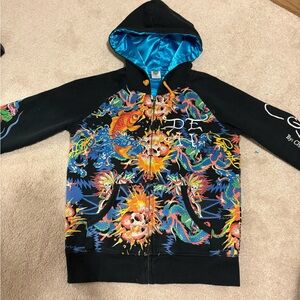 Ed hardy/Christian audiger women’s zip up hoodie